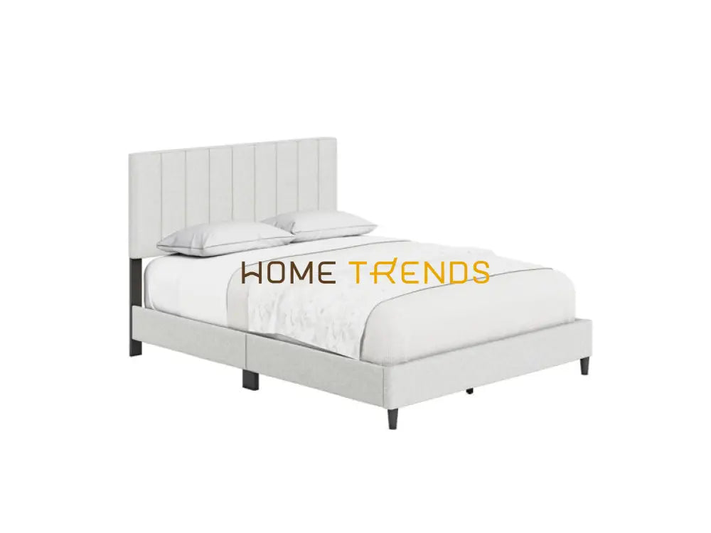 Rumer Upholstered Beige Linen Platform Bed