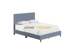 Rumer Upholstered Blue Linen Platform Bed