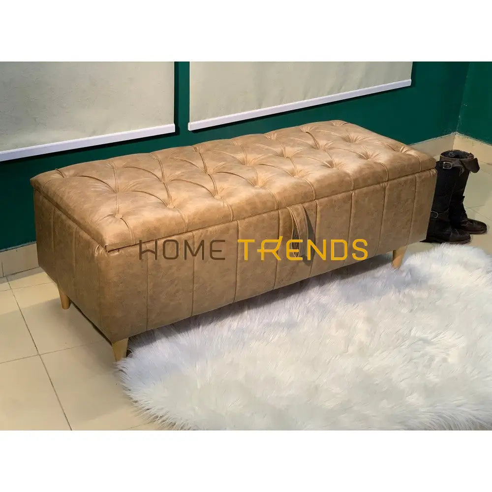 Saddlers Black Storage Bench Caramel Benches & Stools