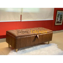 Saddlers Brown Storage Bench Coffee Benches & Stools