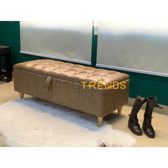 Saddlers Caramel Storage Bench Benches & Stools