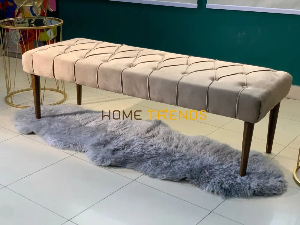 Sleeky Golden Velvet Bench Benches & Stools