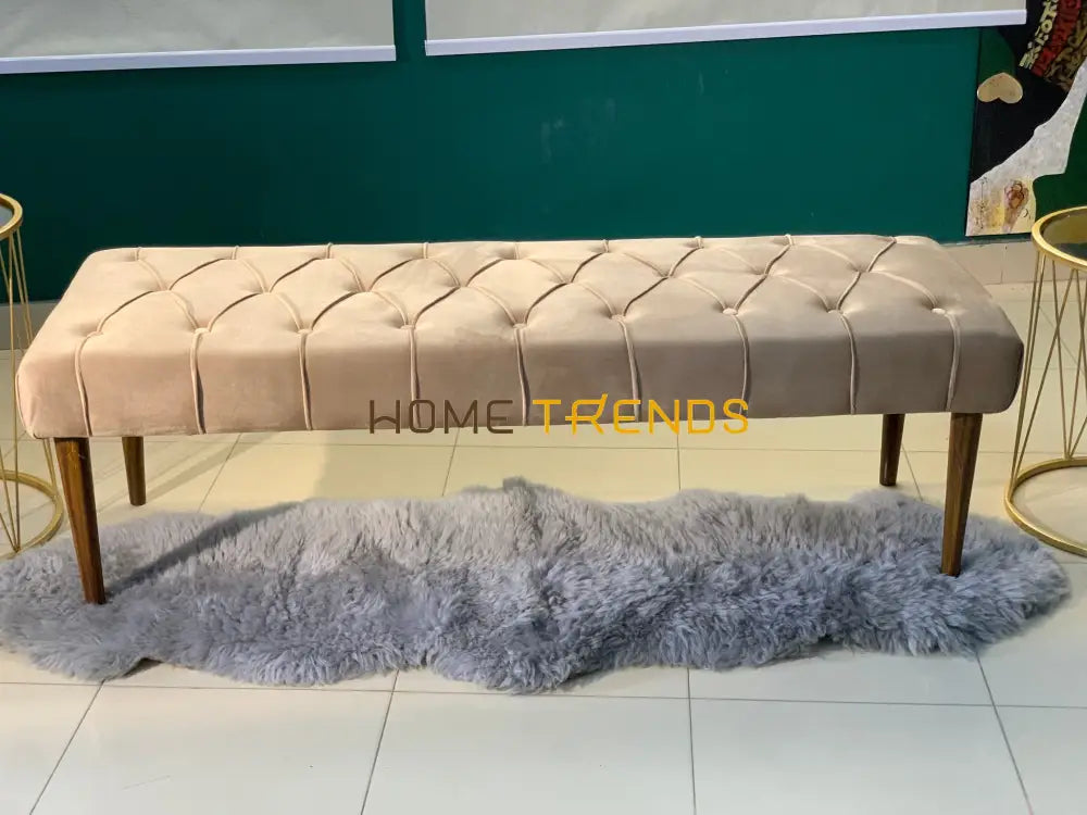 Sleeky Golden Velvet Bench Benches & Stools