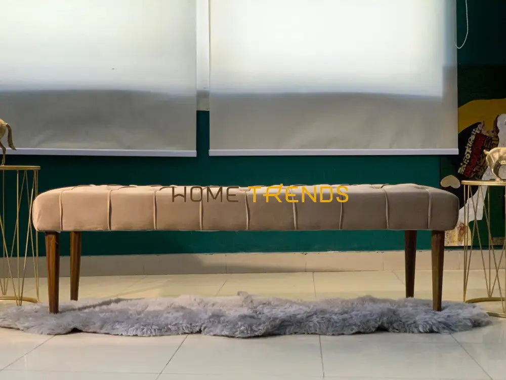 Sleeky Golden Velvet Bench Benches & Stools