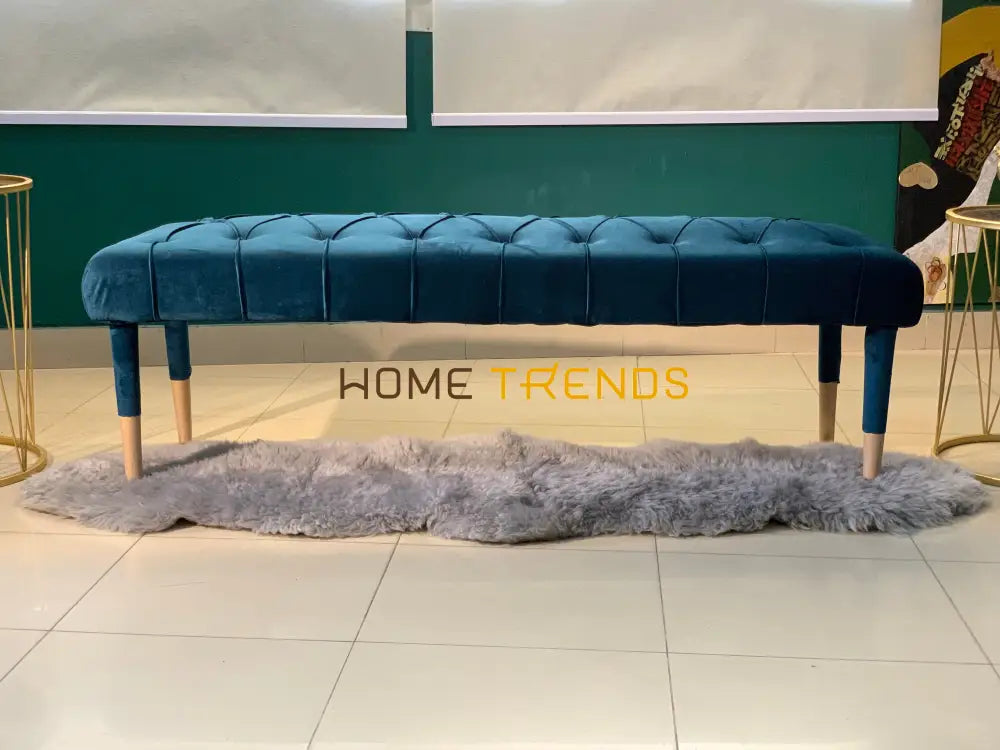 Sleeky Pink Velvet Bench Teal Benches & Stools