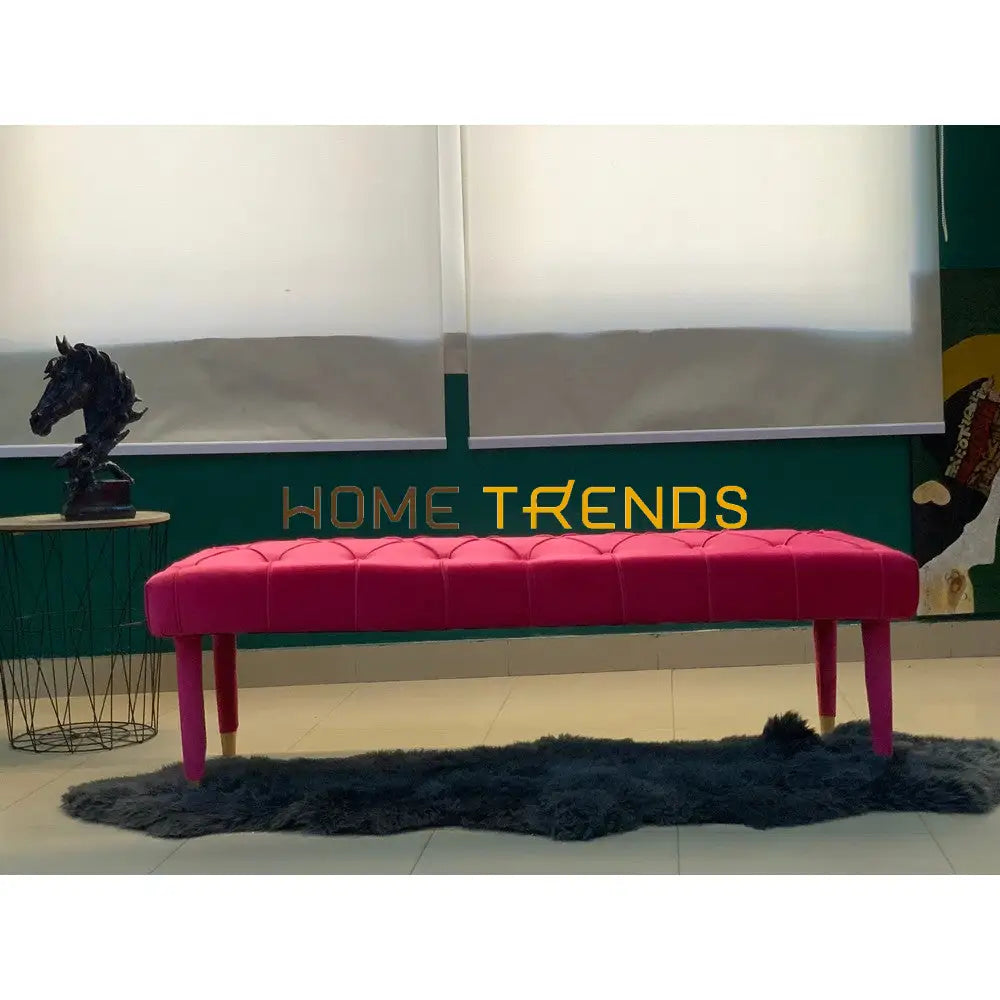 Sleeky Pink Velvet Bench Benches & Stools