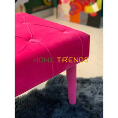 Sleeky Pink Velvet Bench Benches & Stools
