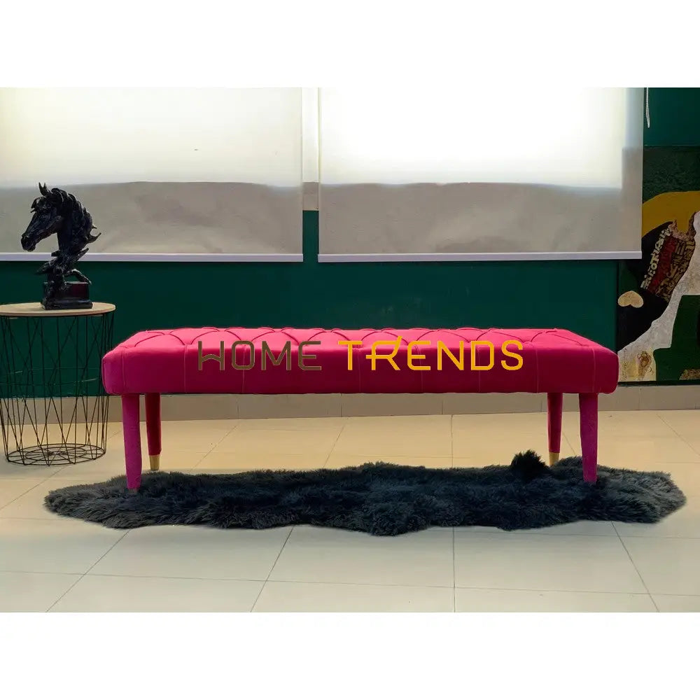 Sleeky Pink Velvet Bench Benches & Stools