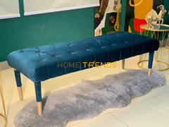 Sleeky Teal Velvet Bench Benches & Stools