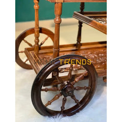 Solid Wood Mesh Multi Tier Rectangular Tea Trolley