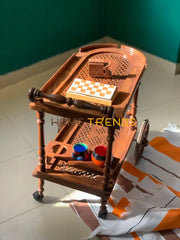 Solid Wood Mesh Tea Trolley