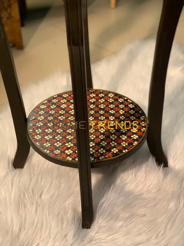 Spin Khwar Swati Solid Wood Hand Painted Flower Table Accent Tables