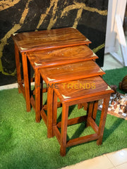 Streak Wooden Paisley Nesting Table Set Of 4 Tables