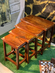 Streak Wooden Paisley Nesting Table Set Of 4 Tables