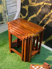 Streak Wooden Paisley Nesting Table Set Of 4 Tables