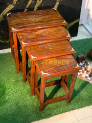 Streak Wooden Paisley Nesting Table Set Of 4 Tables