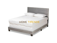 Tamira Modern and Contemporary Glam Gray/Black Upholstered Panel Bed