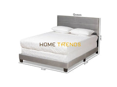 Tamira Modern and Contemporary Glam Gray/Black Upholstered Panel Bed