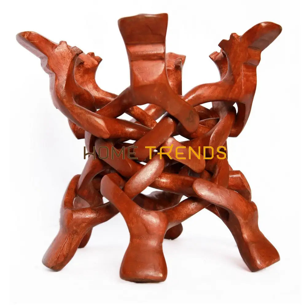 Traditional Brown Zig Zag Style Hands Stand Sculptures & Monuments