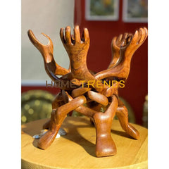 Traditional Small Brown Hand Style Stand Sculptures & Monuments