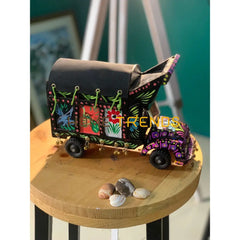 Traditional Style Black And Purple Truck Model Sculptures & Monuments