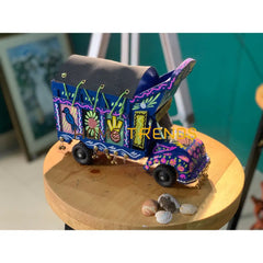 Traditional Style Blue Truck Model Sculptures & Monuments