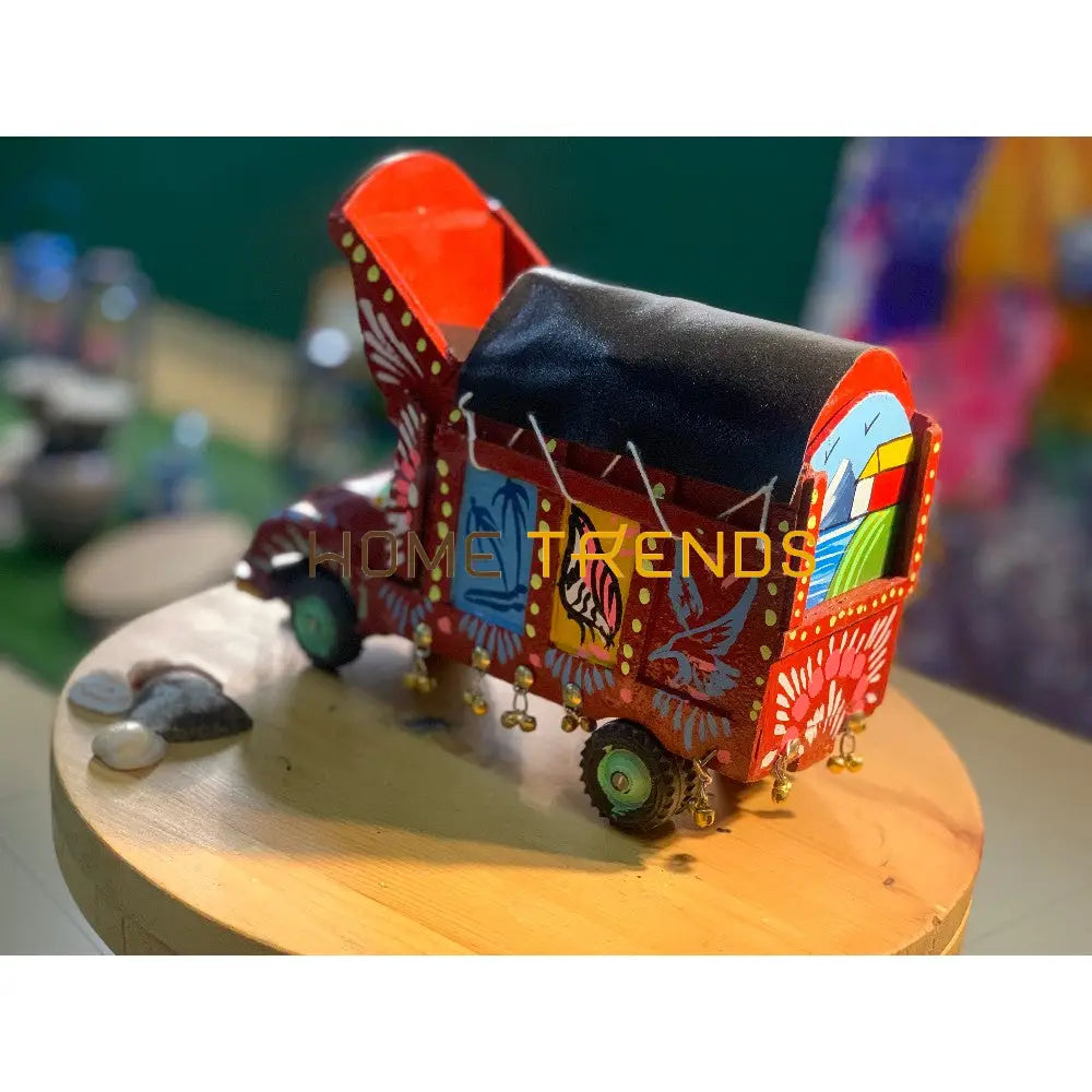 Traditional Style Maroon Truck Model Sculptures & Monuments