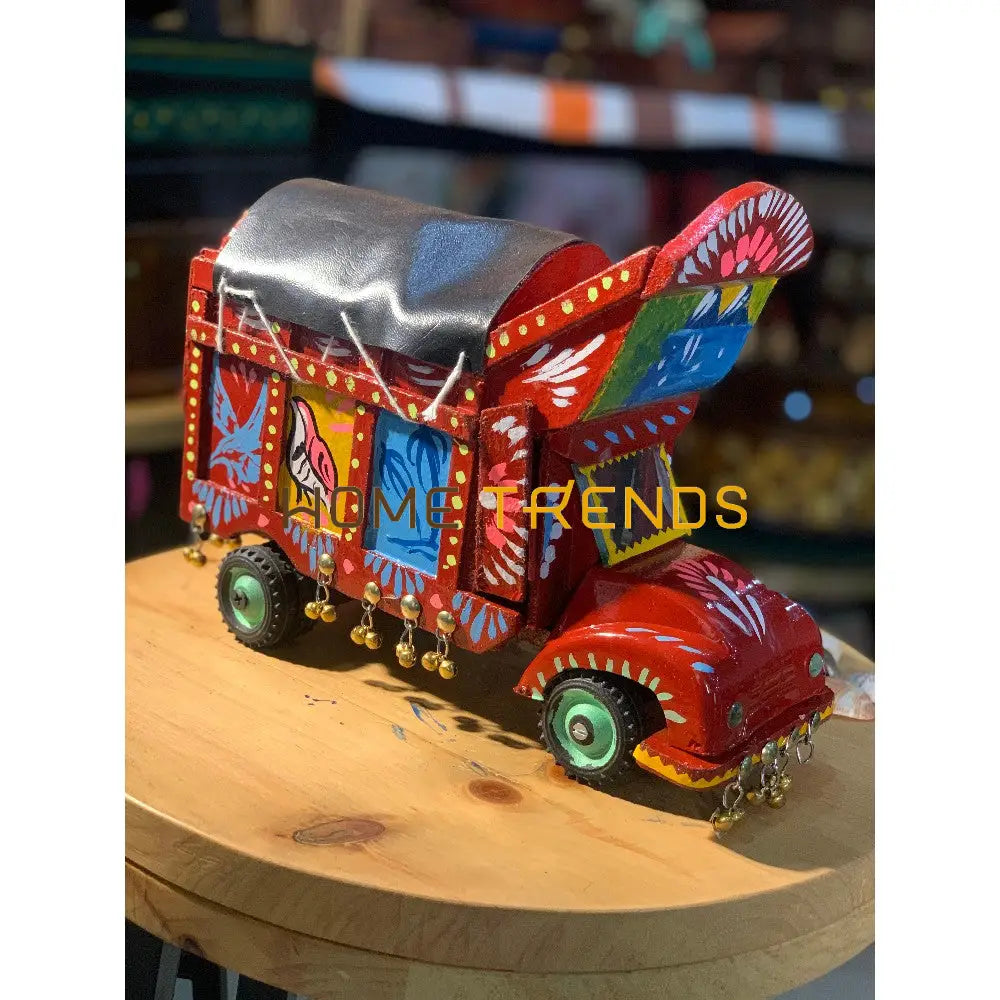 Traditional Style Maroon Truck Model Sculptures & Monuments