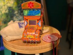 Traditional Style Orange Truck Model Sculptures & Monuments