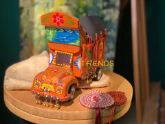 Traditional Style Orange Truck Model Sculptures & Monuments