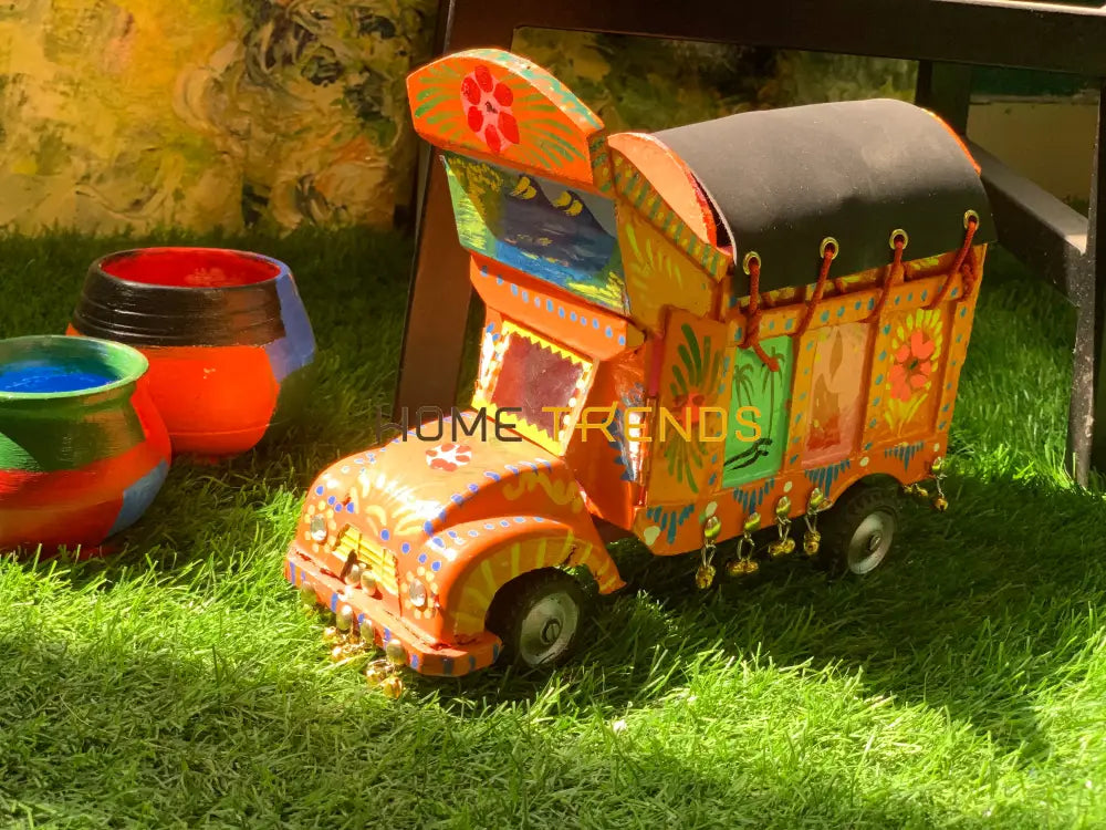 Traditional Style Orange Truck Model Sculptures & Monuments