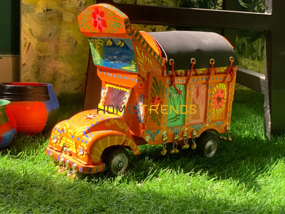 Traditional Style Orange Truck Model Sculptures & Monuments