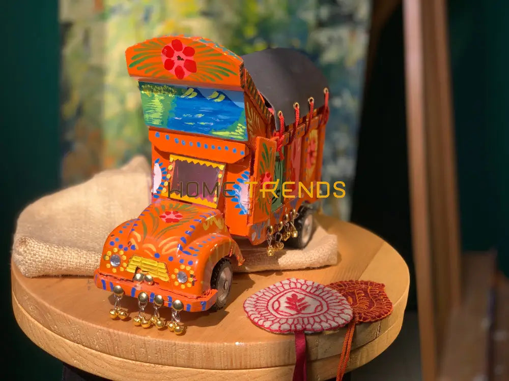 Traditional Style Orange Truck Model Sculptures & Monuments