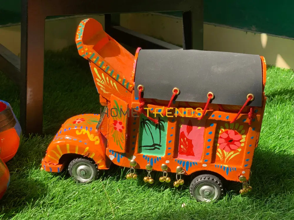 Traditional Style Orange Truck Model Sculptures & Monuments