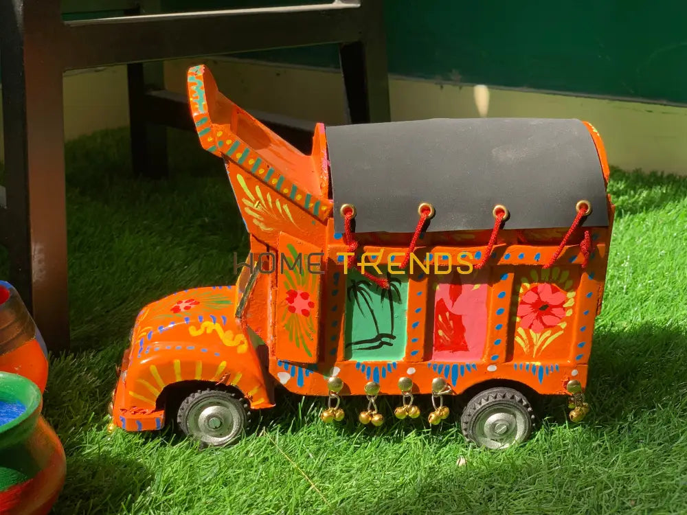 Traditional Style Orange Truck Model Sculptures & Monuments