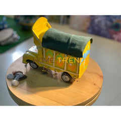 Traditional Style Yellow Small Truck Model Sculptures & Monuments