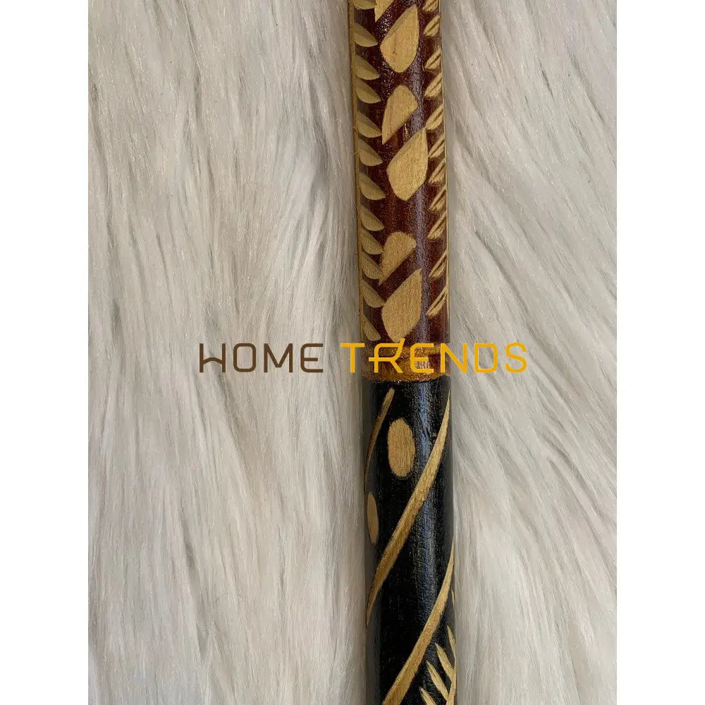 Traditional Walnut Carved Khundi / Walking Stick Miscellaneous Decor