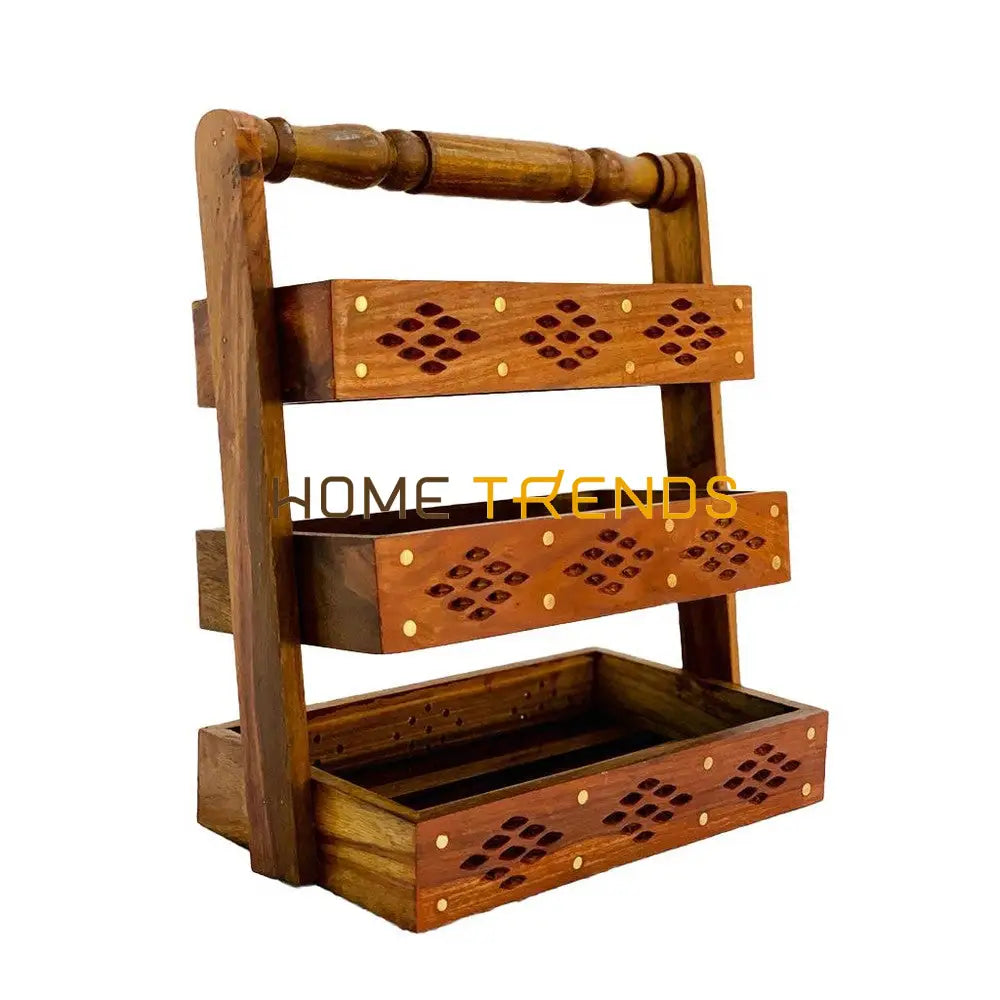 Traditional Wooden Kitchen Organizer Basket Organizers