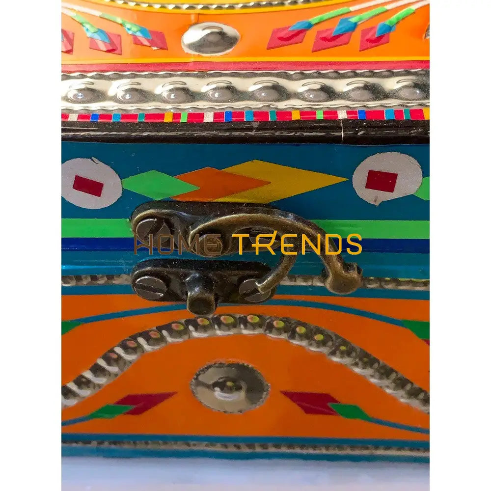 Truck Art Inspired Orange Jewelry Box Tissue Boxes