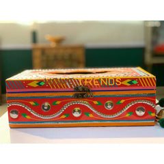 Truck Art Inspired Red Jewelry Box Tissue Boxes