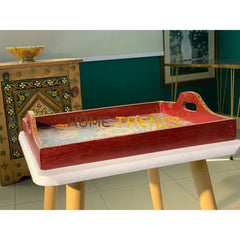 Truck Art Inspired Red Tray Serving Trays