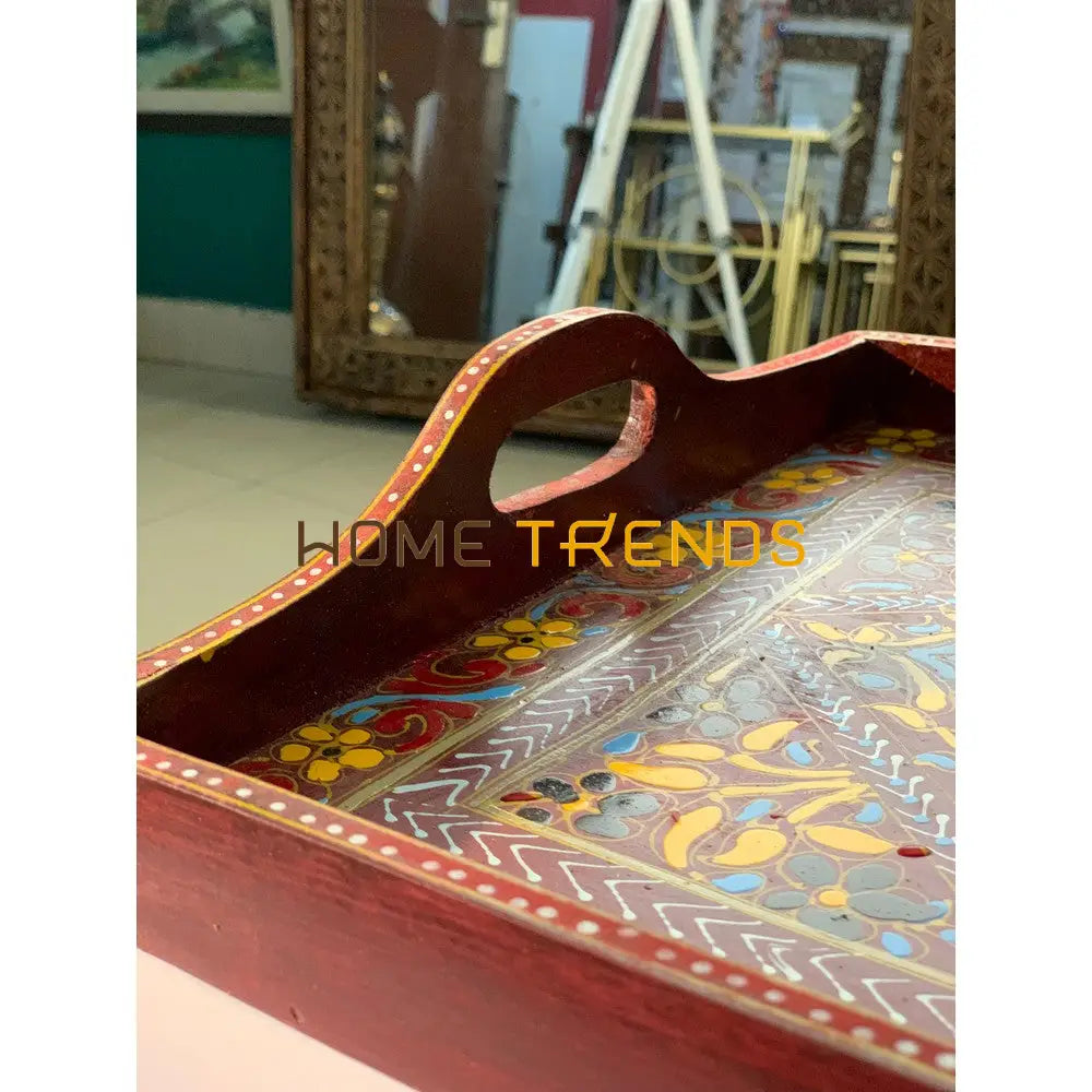 Truck Art Inspired Red Tray Serving Trays