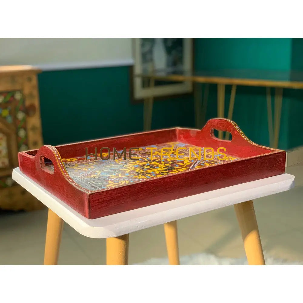 Truck Art Inspired Red Tray Serving Trays