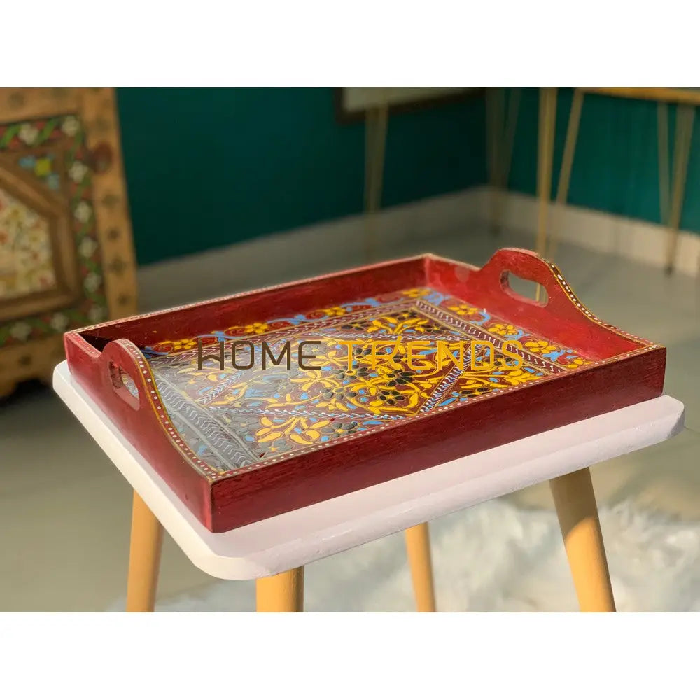 Truck Art Inspired Red Tray Serving Trays