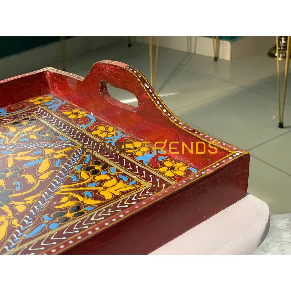 Truck Art Inspired Red Tray Serving Trays