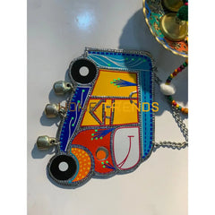 Truck Art Inspired Yellow Rikshaw Wall Plate Hangings