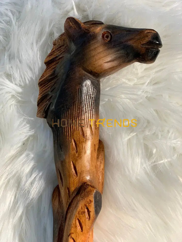 Twisted Sheesham Solid Wood Horse Stick Miscellaneous Decor