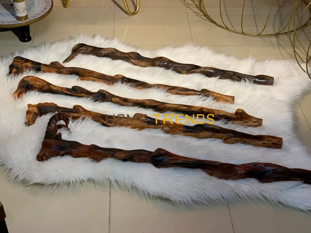 Twisted Sheesham Solid Wood Markhor Stick Miscellaneous Decor
