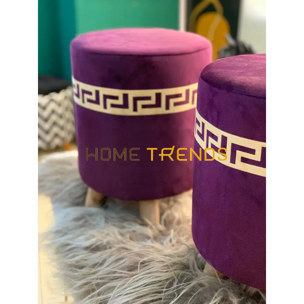 Viretta Purple Velvet Ottoman Set Of 2 Benches & Stools