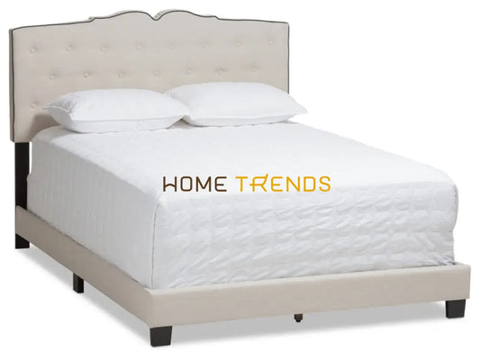 Vivienne Beige Upholstered Bed